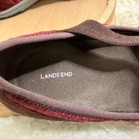 EUC Lands End Mary Jane Women’s Shoes Burgundy Suede  Stretch Strap 8D - Picture 8 of 8